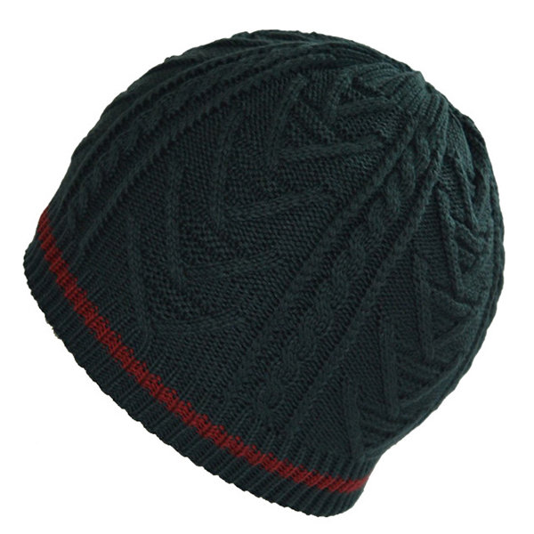 

Men Beanie Knitted Wool Skullies Hat, Black navy