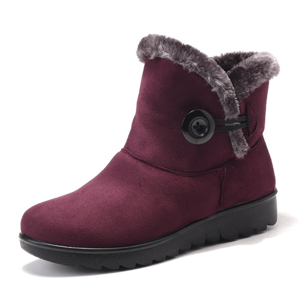 

Buckle Comfy Keep Warm Snow Boots, Black brown wine red