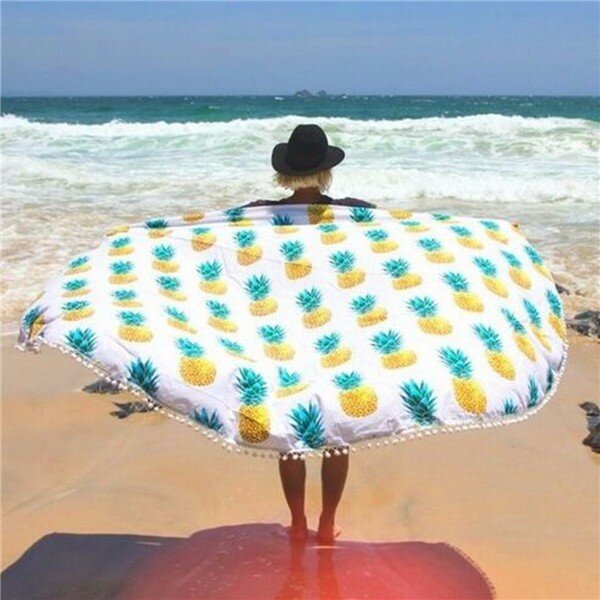 

Pineapple Pattern Beach Scarf Shawl Spa Bath Swimming Thick Towel Mat