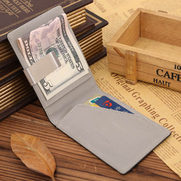 

Men Casual Money Clip Light Wallet Cash Cards Coins Purse, Grey coffee blue green