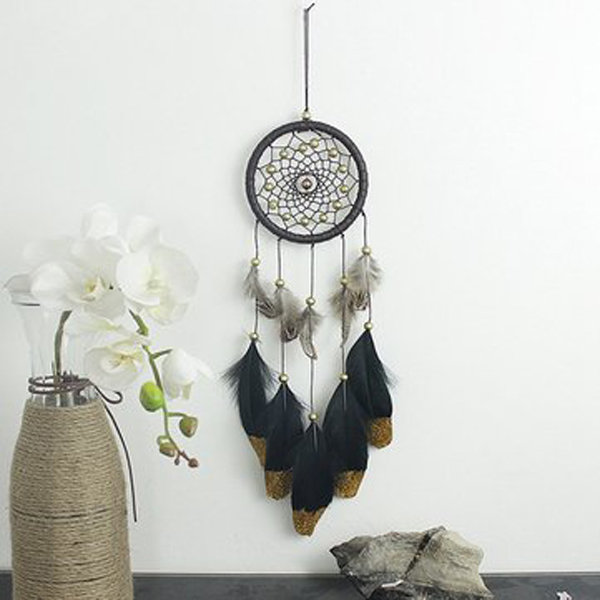 

Hand-woven Natural Feathers Dreamcatcher Gifts Hanging Ornament