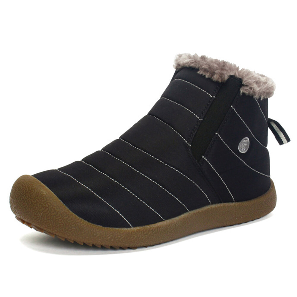 

Men Waterproof Warm Lining Causal Boots, Black khaki blue grey