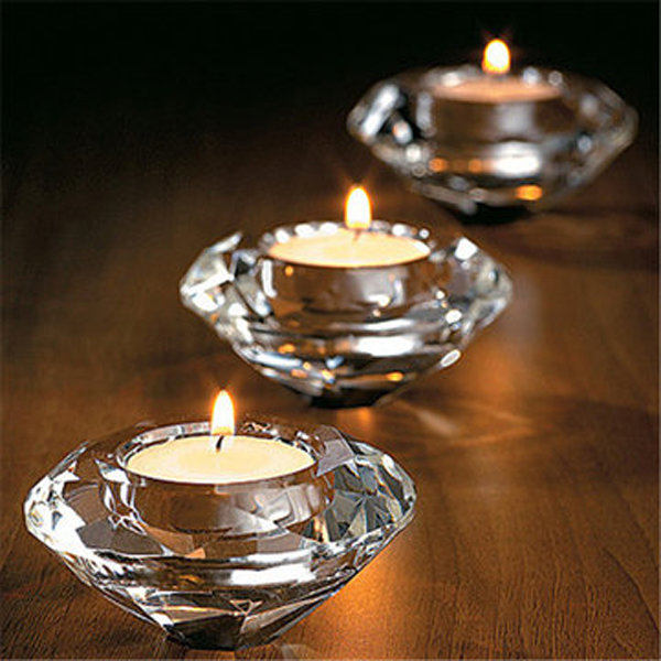

Glass Crystal Tea Light Candelabra Candle Holders Stand Candlestick Home Decor
