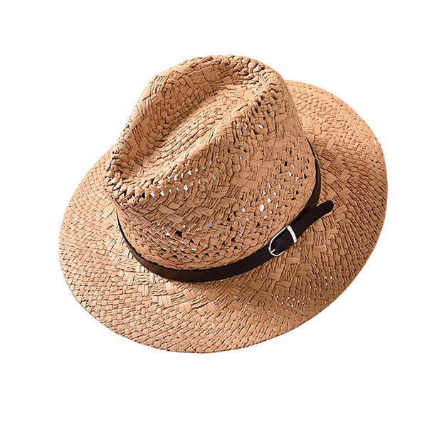 

Casual Foldable Sunscreen Panama Jazz Cap, Khaki white