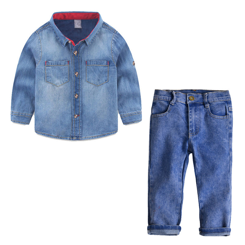 

Boys Denim Shirts Jeans Sets For 2Y-9Y, Denim blue