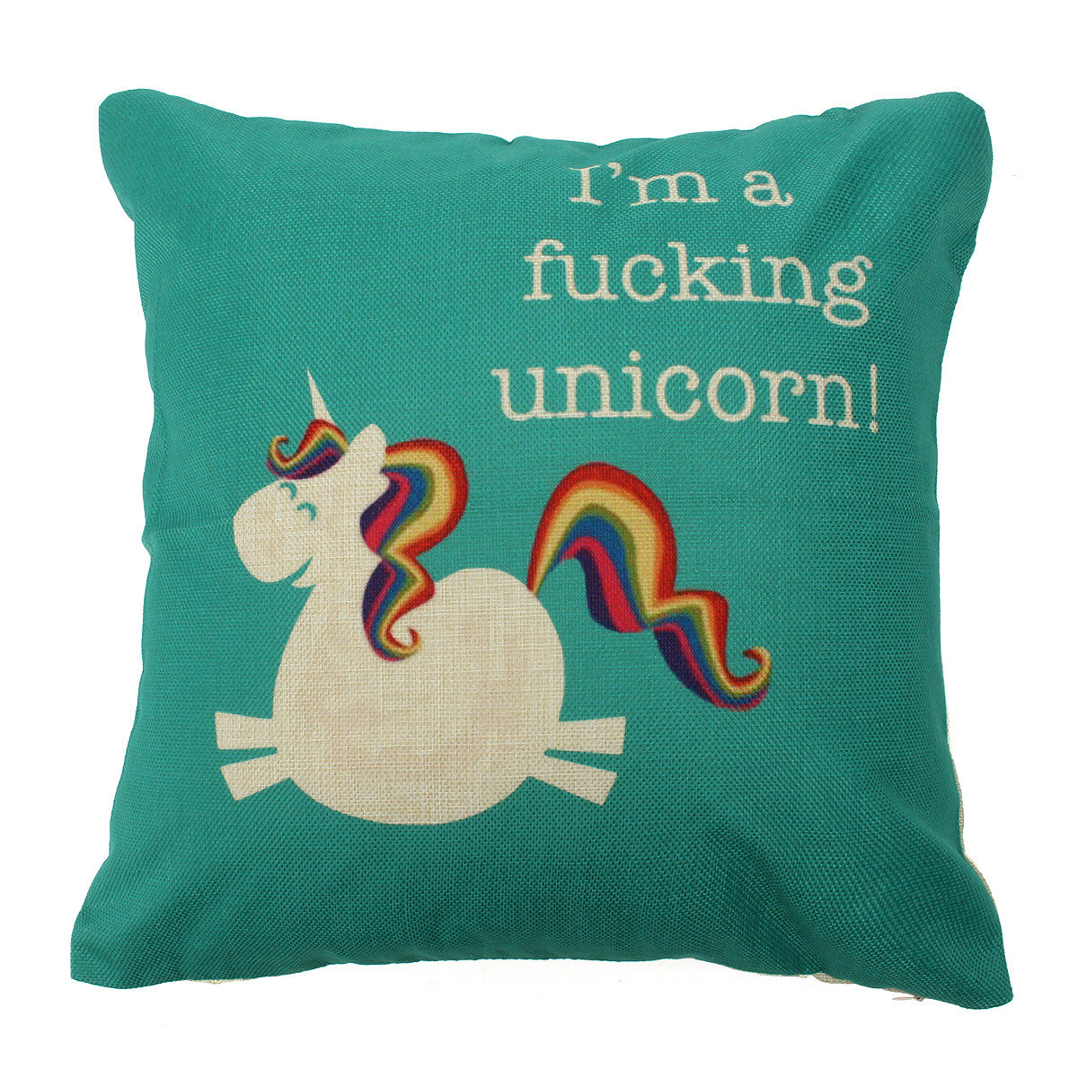 

Cute Unicorn Horse Cotton Linen Cushion Cover