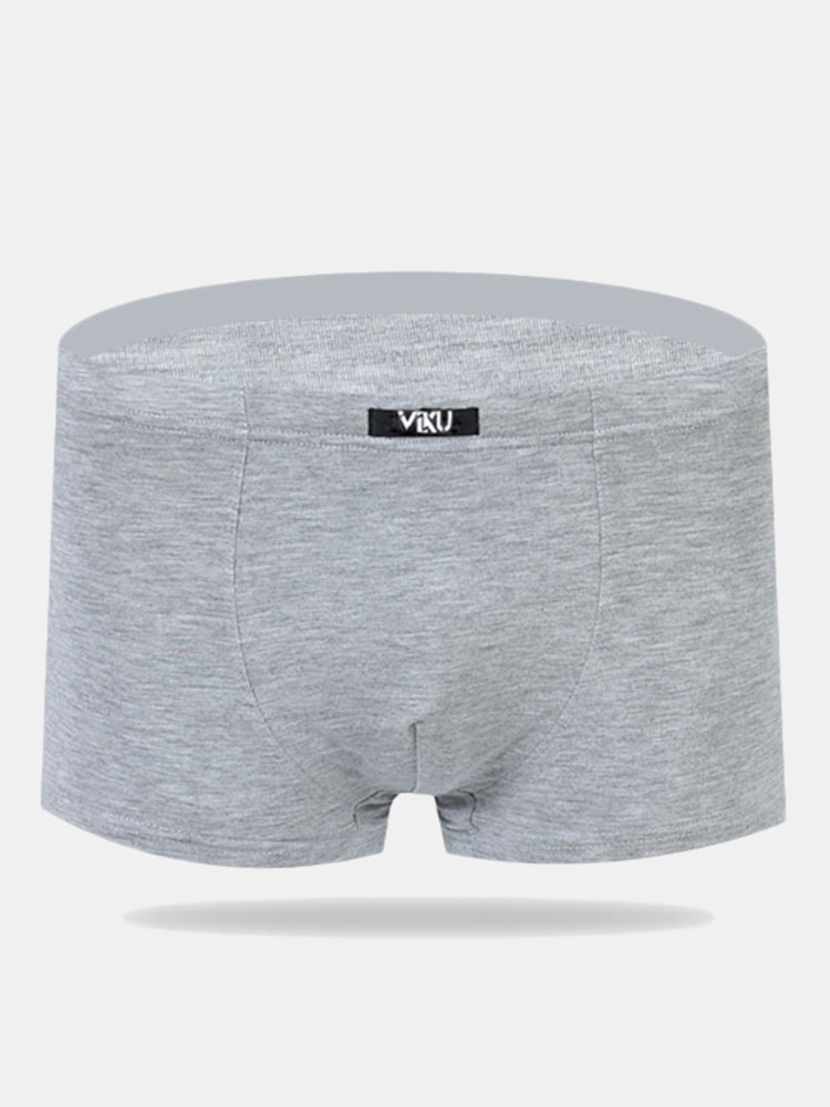 

M-4XL Comfortable Modal Loose Fat Underwear Casual Breathable U-Convex Pouch Boxers For Men, Dark blue gray coffee black