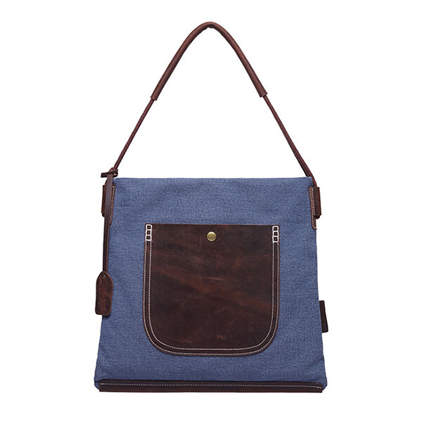 

Ekphero Canvas Casual Outdoor Shopping Handbag Shoulder Bag, Blue dark brown light brown