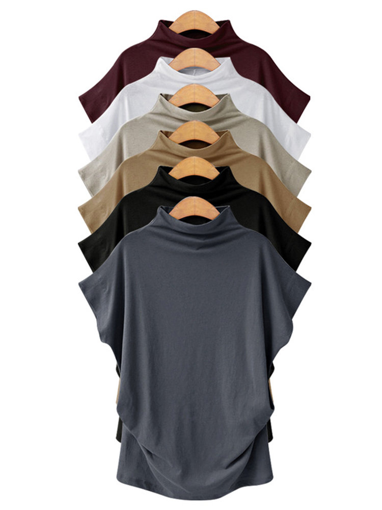 

Casual Pure Color Blouses, Black white dark grey wine red camel light grey