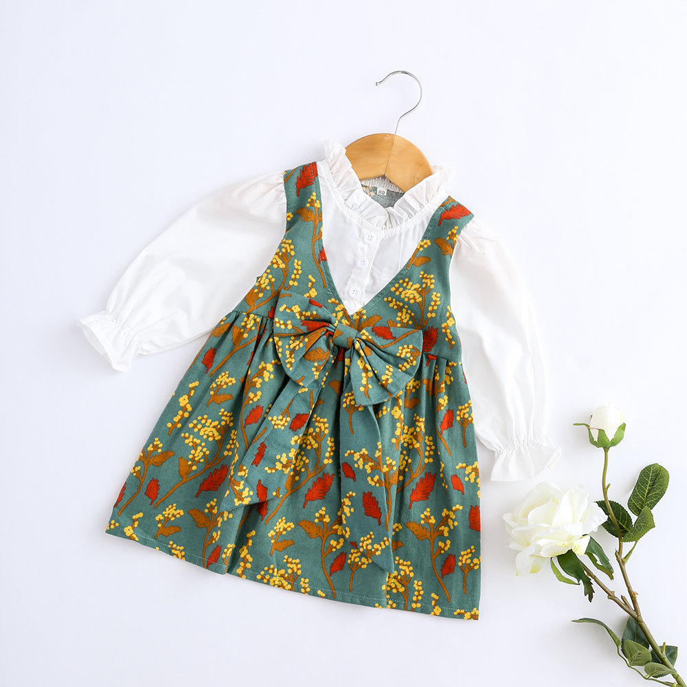 

Flower Girl Bow-Knot Dress For 1Y-9Y, Green