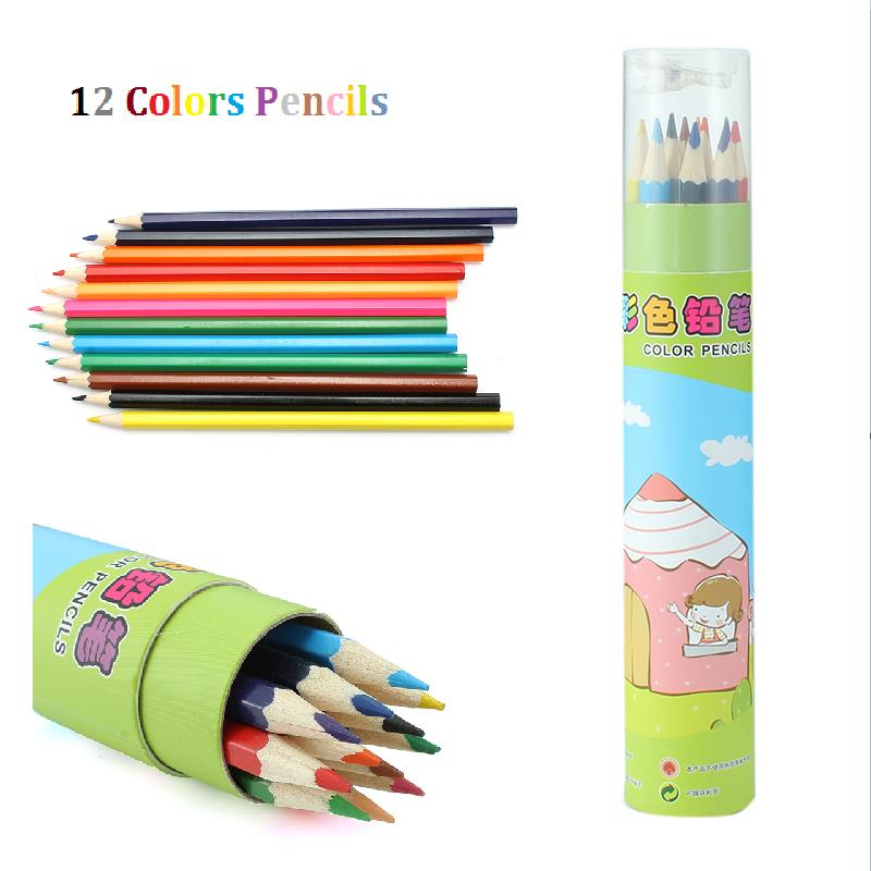 

12 Pcs/Pack Lovely Cartoon Colored Pencil New Wooden Painting Colored Pencils For Children