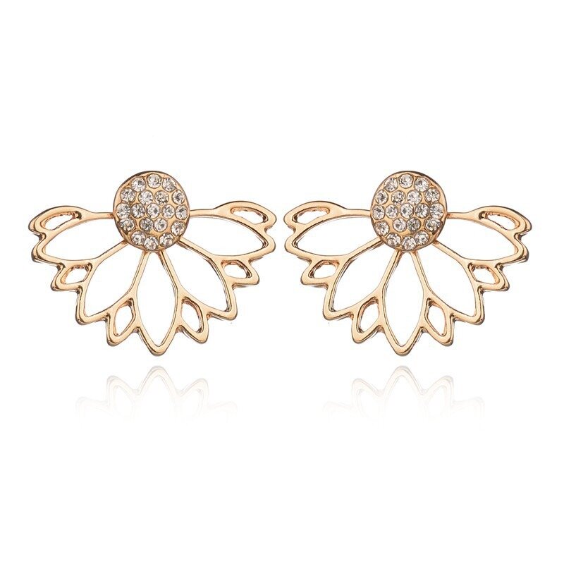 

Elegant Lotus Earrings, Silver
