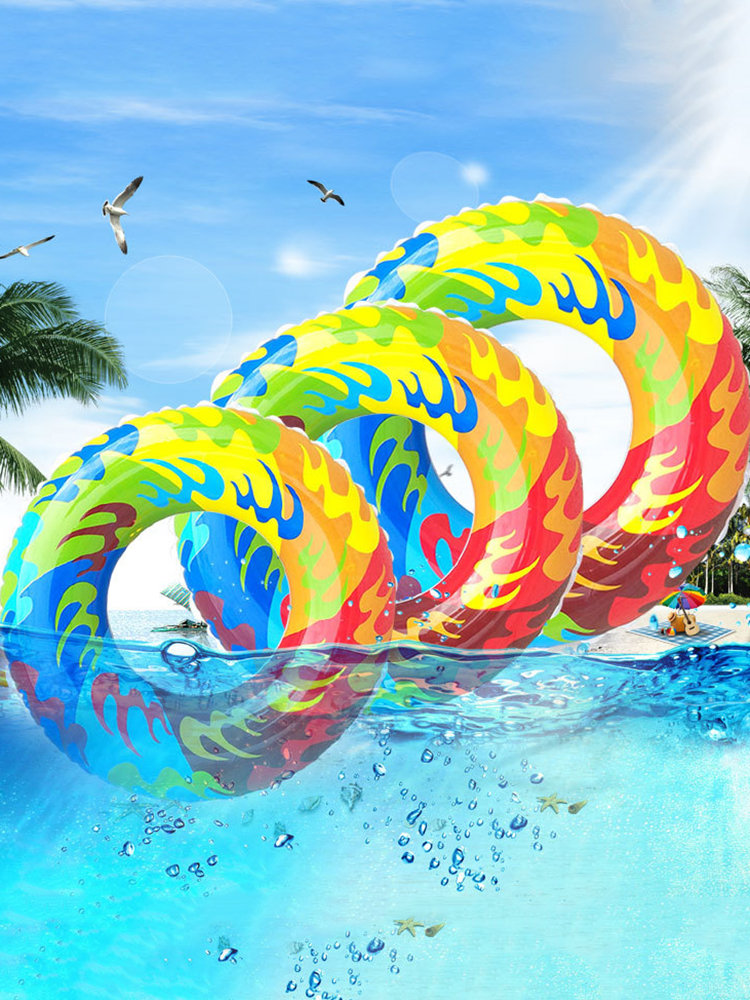 

Inflatable Flame Pattern Swimming Ring, Multicolor
