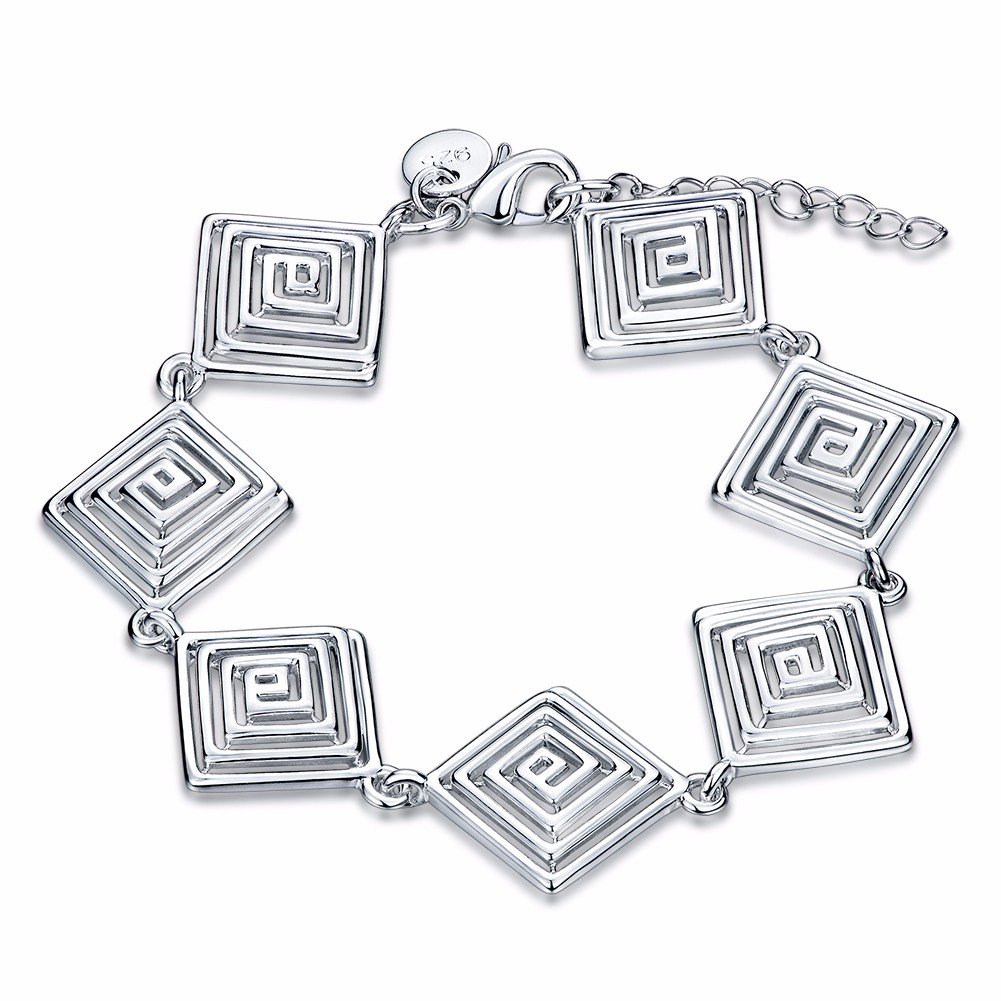 

YUEYIN® Hollow Rhombus Simple Silver Plated Women Bracelet