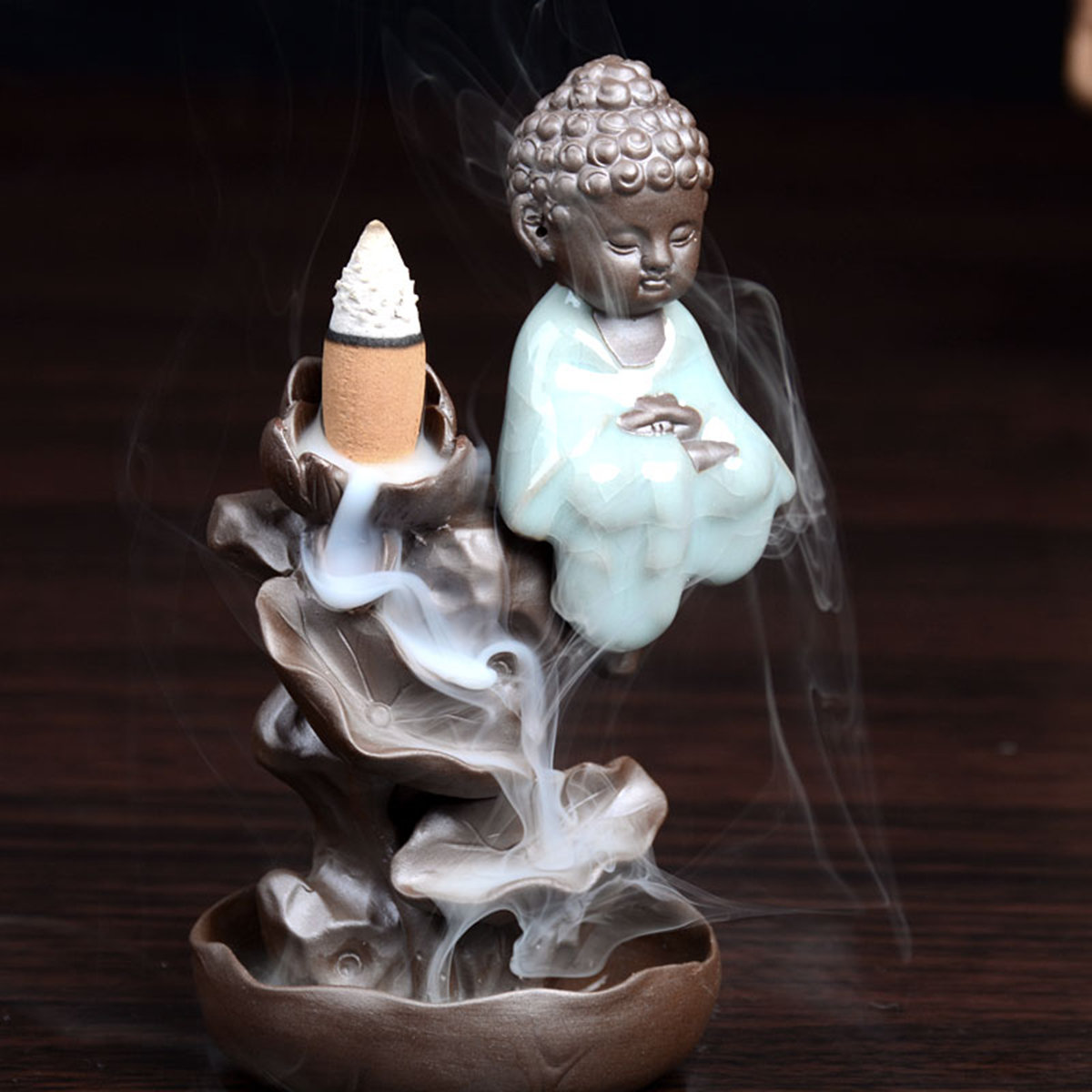 

Purple Clay Backflow Cone Incense Burner Holder With 10 Cones Home Anti-mosquito Crafts Ornaments