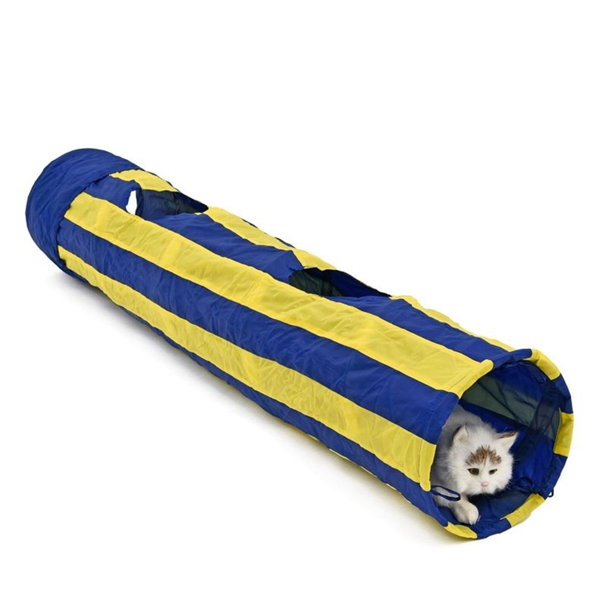 

Pet Cat Tunnel Tube Kitten Cat Rabbit Puppy Collapsible Hide See Fun Toy Tunnels, White