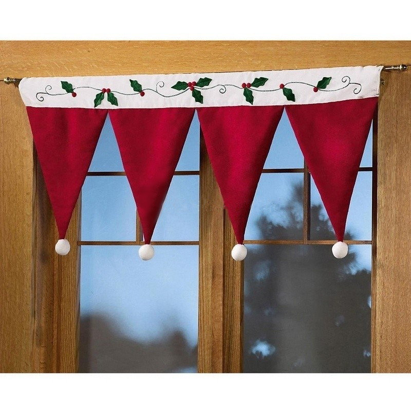 

Santa Claus Hats Window Valance Curtain Decor