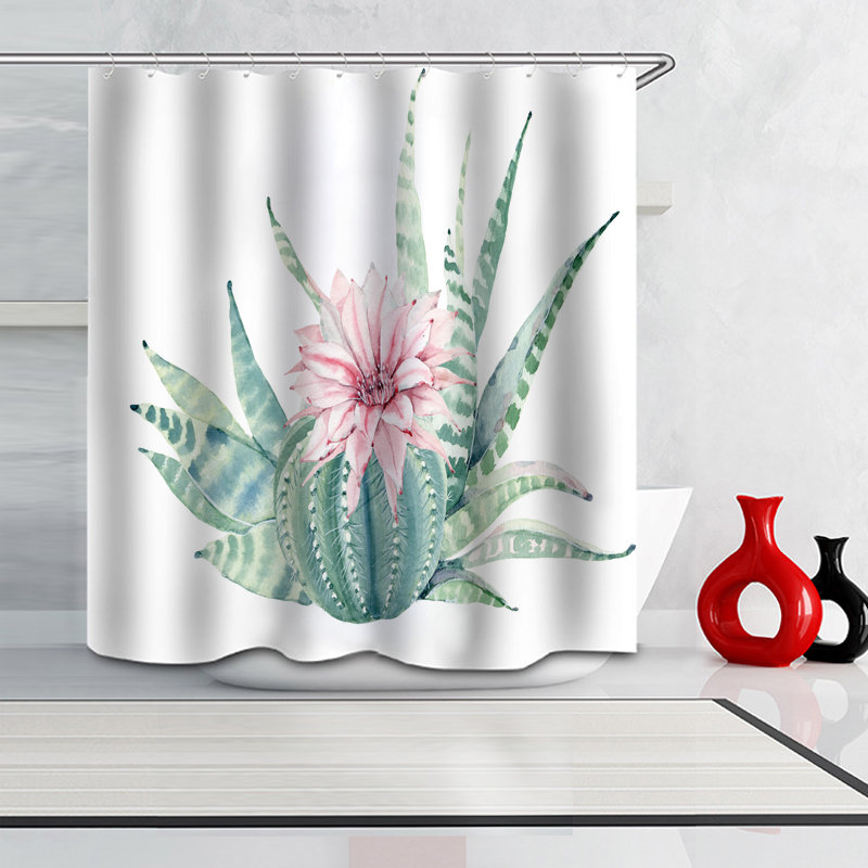 

Plants Cactus Print Waterproof Shower Curtain