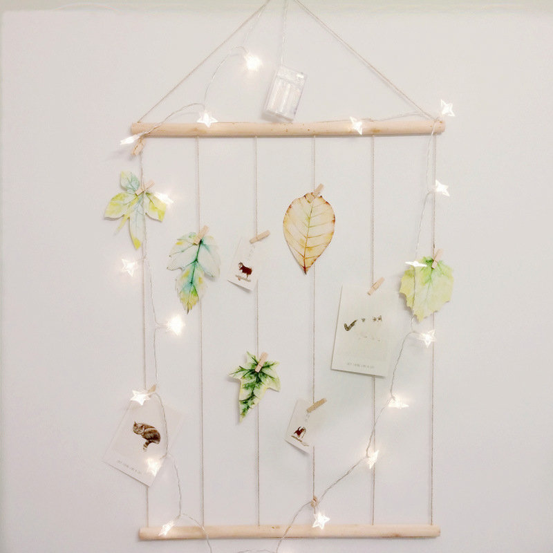 

Photo Display DIY Picture Lights Hemp Rope Nails Clip, White