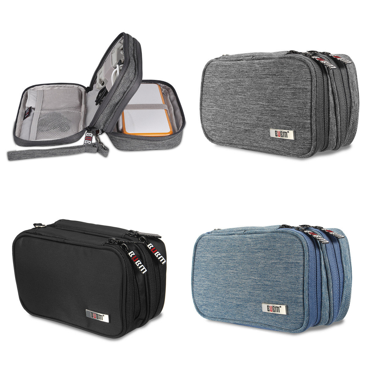 

Nylon Handle Handheld Bag Storage Box Case, Blue