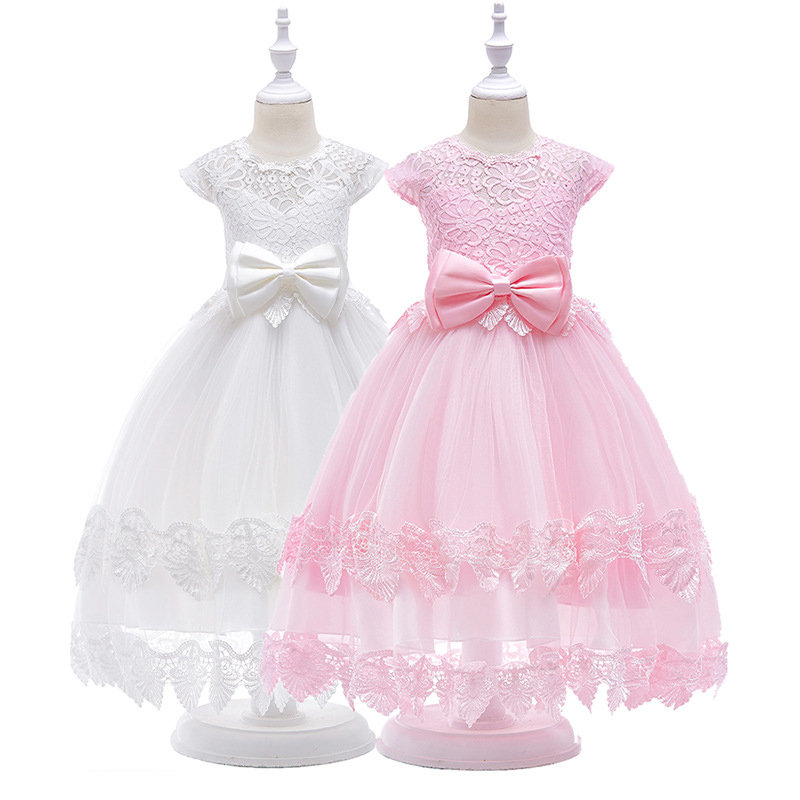 

Lace Sweet Girls Dress 4Y-15Y, White pink