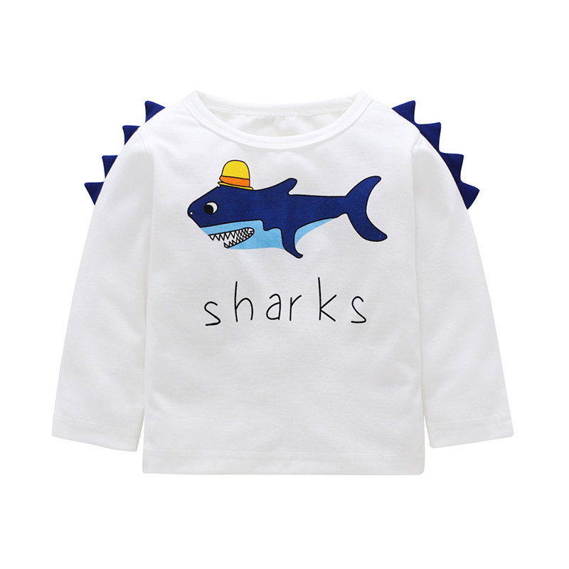 

Sharks Print Boys Cotton T-Shirt For 2Y-9Y, White