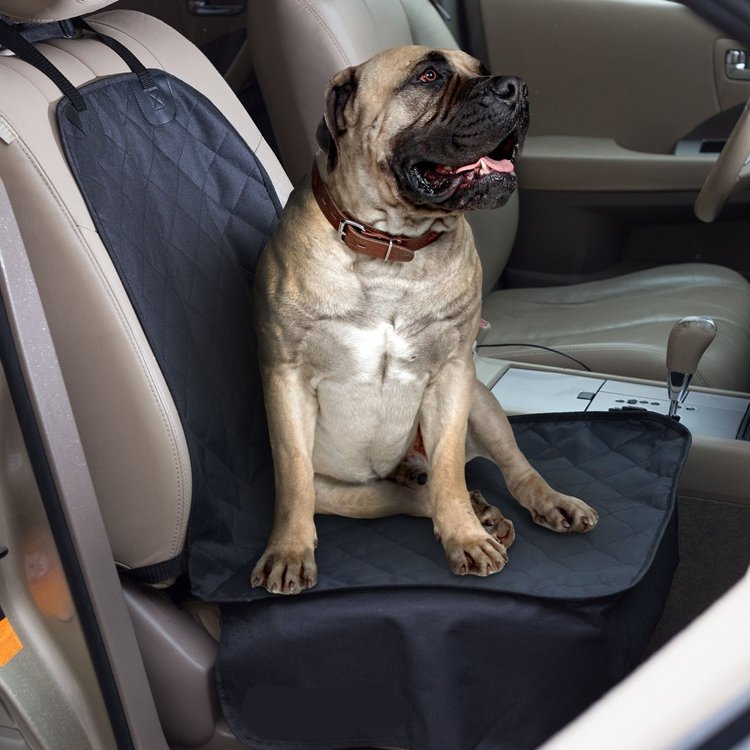 

Oxford Waterproof Card Seat Cover Pets Car Seat Protector, Coffee grey black
