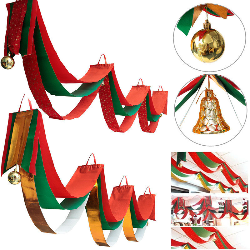 

3M Christmas Xmas Wave Flag, Gold red