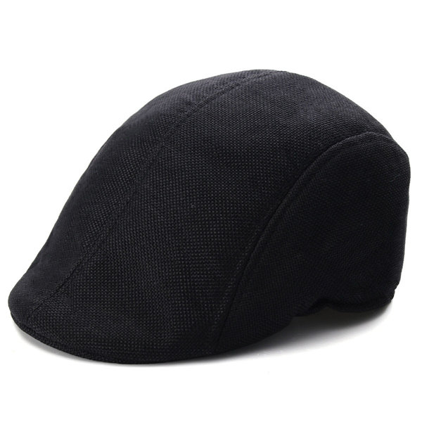 

Men Women Herringbone Flat Cap Peaked Racing Hat Beret Country Golf Newsboy Cap, Black white coffee gray