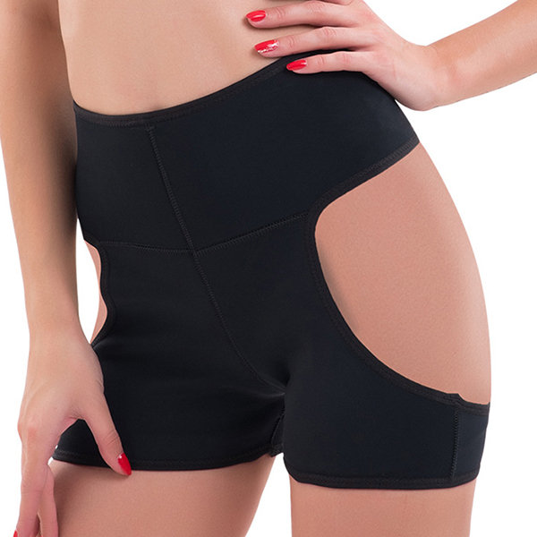 

Buttocks Hollow Hip Lifting Belly Control Shapewear, Black nude