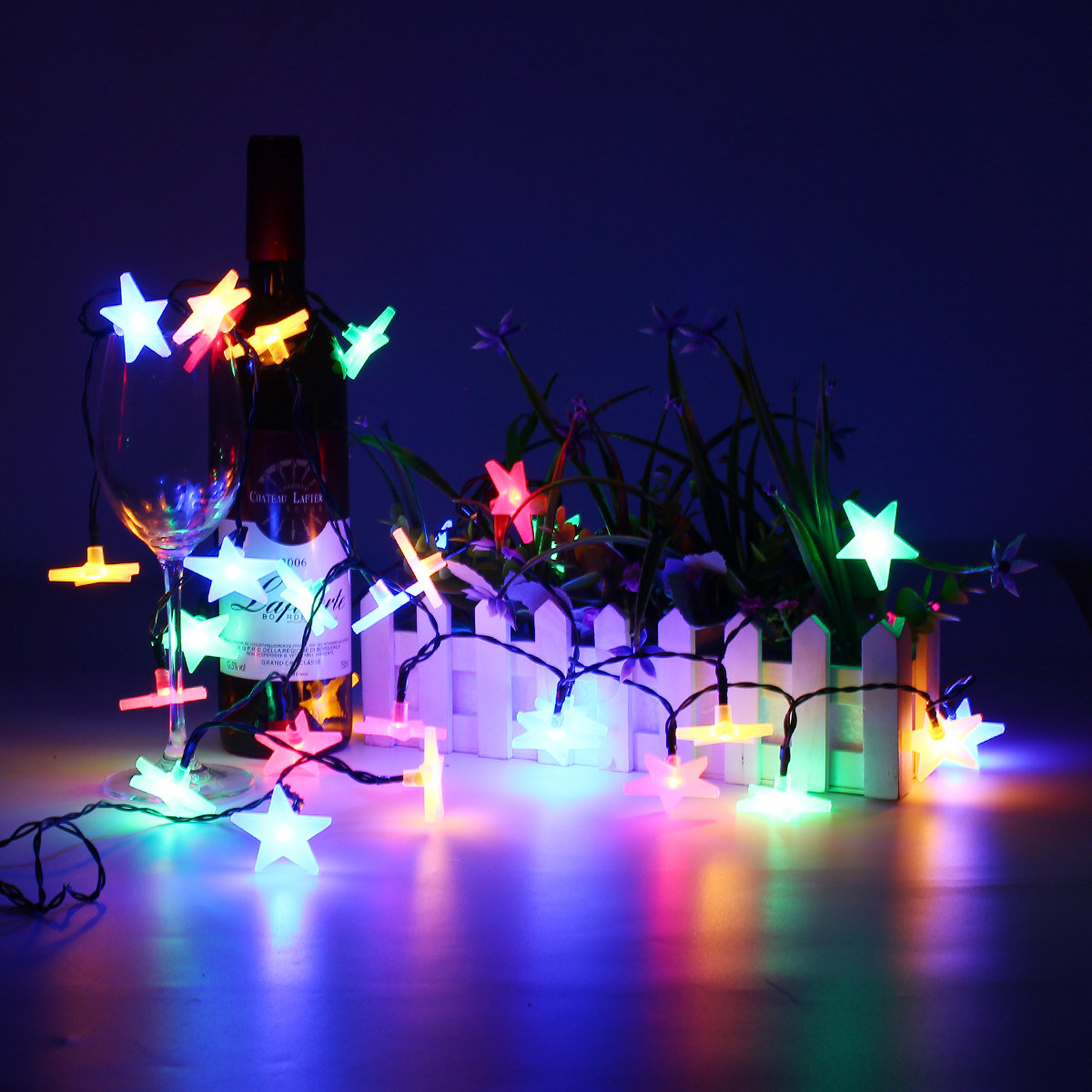 

Battery Powered 3.3M 30LEDs Frosted Five Stars Fairy String Light Christmas Wedding Decor Lamp, Multicolor white warm white
