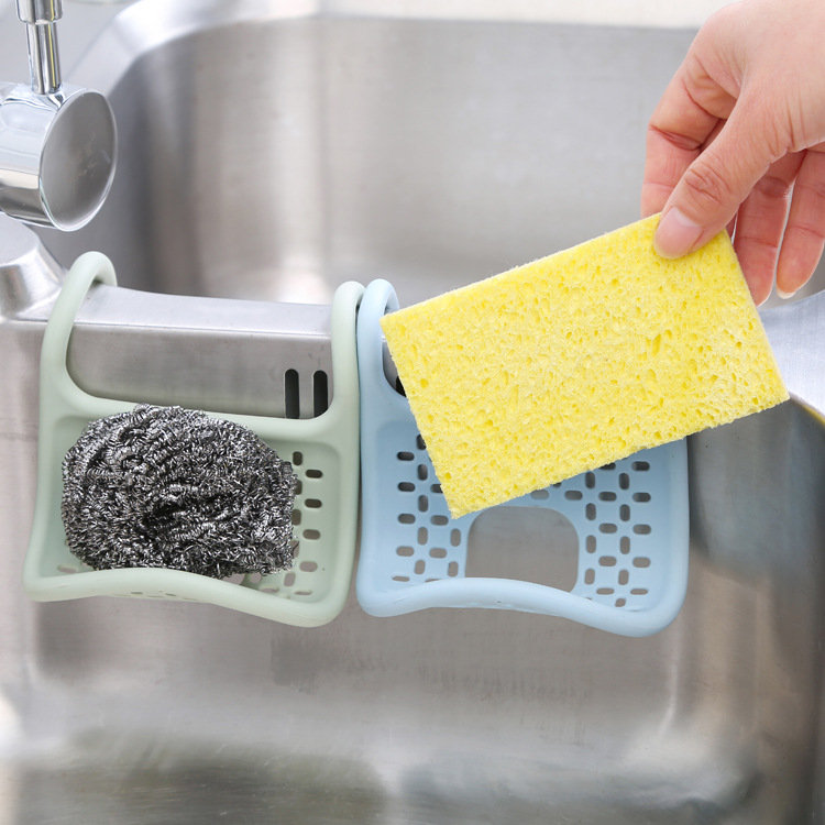 

Foldable Sink Draining Brush Hook Sponge Cleaning Cloth Rack Washing Holder Kitchen Tidy Stand, Green pink blue