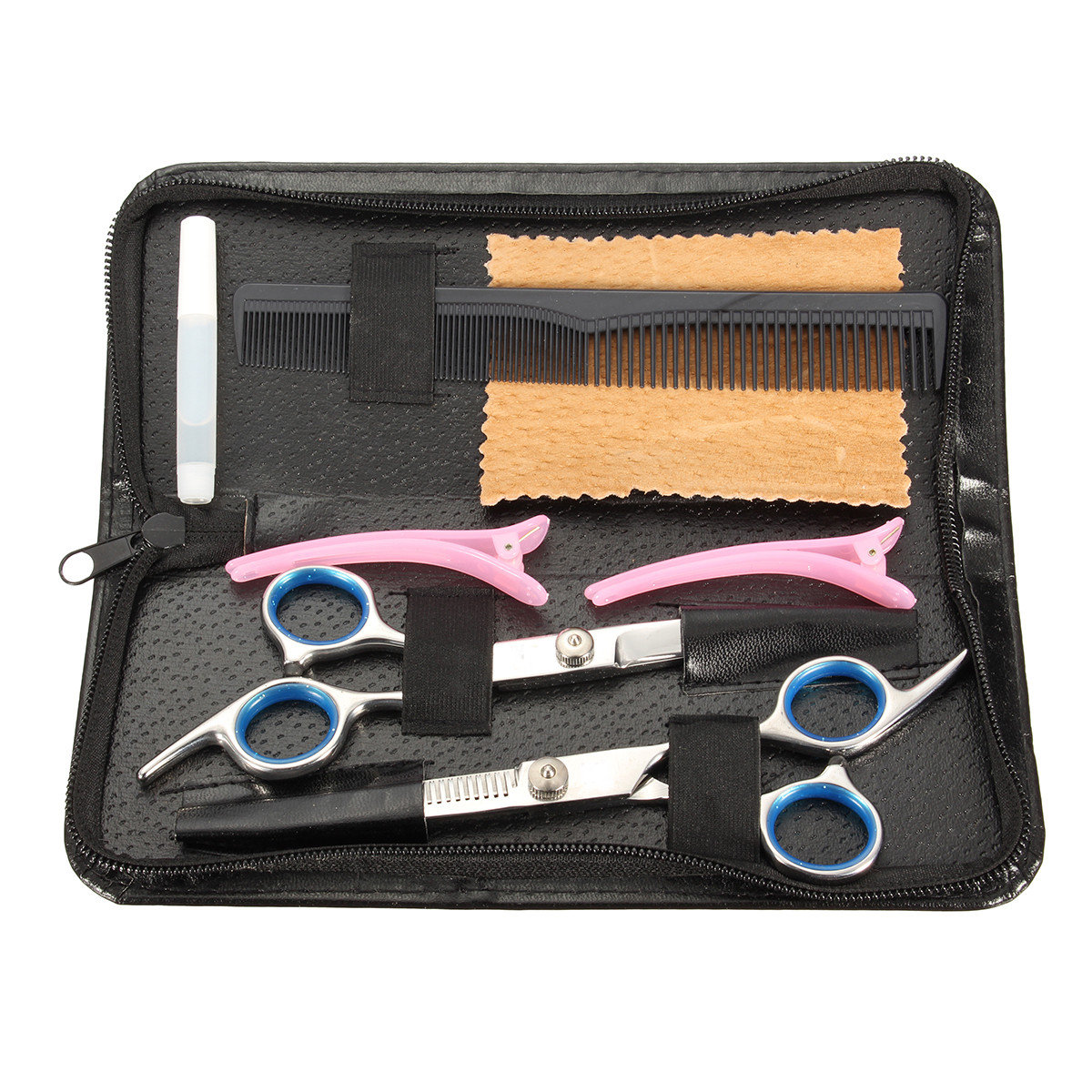 

8Pcs Salon Barber Hairdressing Set Hair Cutting Thinning Scissors Shears Clips Grooming Kit