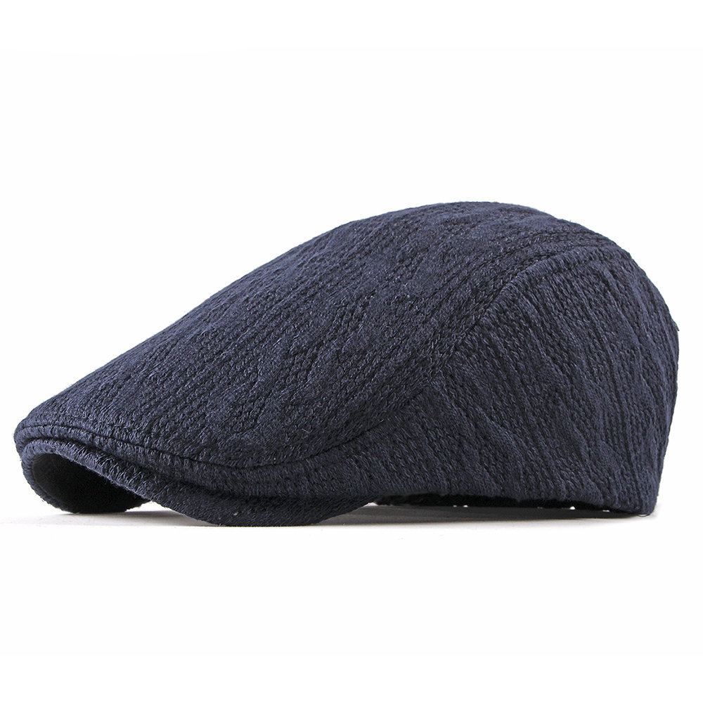 

Wool Knitting Beret Cap, Khaki black gray navy blue wine red