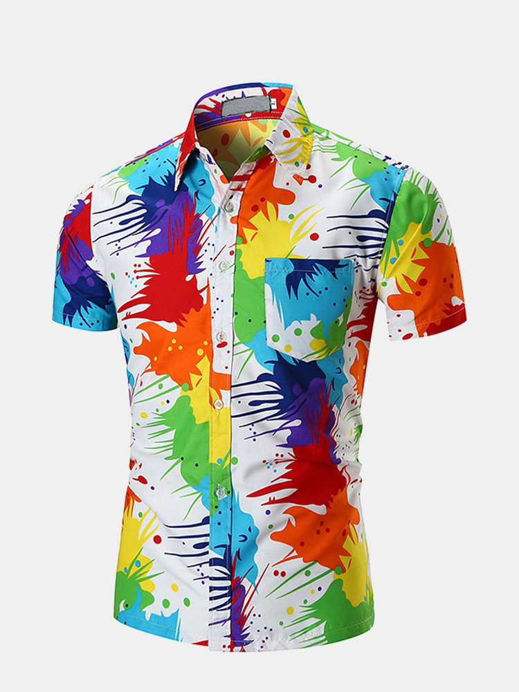 

Ink Splash Hawaiian Shirts, As picture shows