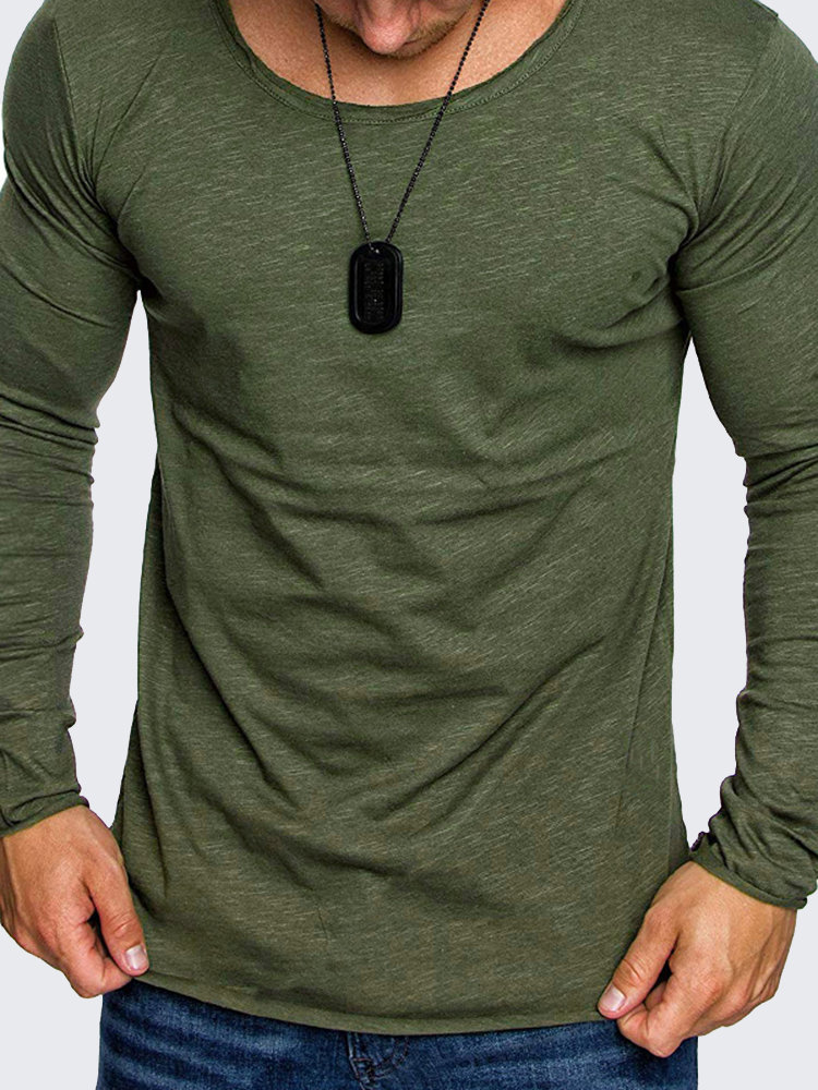 

98%Cotton Well-absorbent Stretchy Extra Comfy Tee, Black dark gray army green