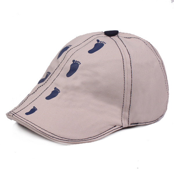 

Unisex Breathable Cotton Peak Hat Adjustable Beret Cap, Grey blue green