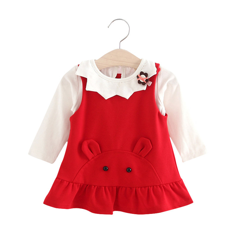 

2Pcs Mouse Baby Girl Dress For 1Y-5Y, Red purple pink