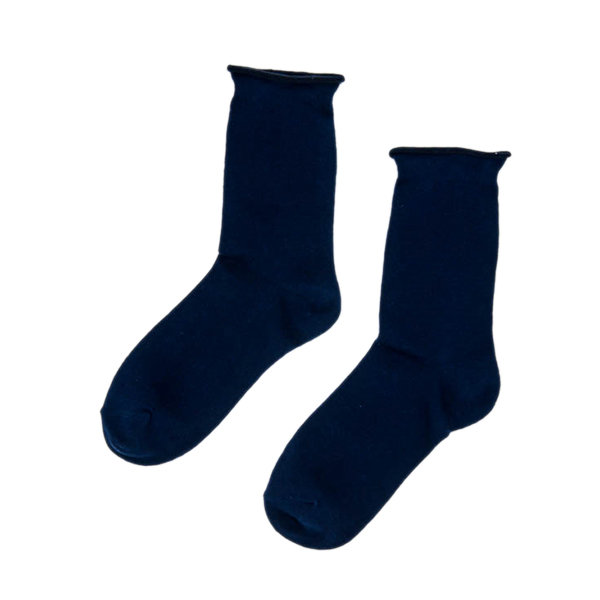 

Cotton Solic Casual Middle Tube Multicolor Curling Socks, Grey navy blue green
