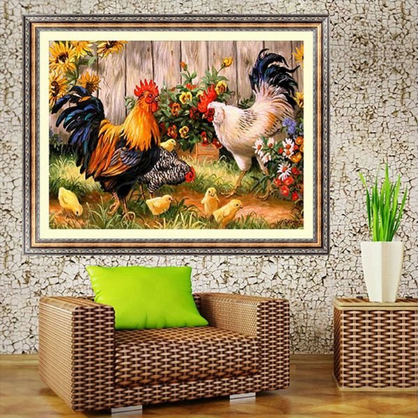 

14x18 Inches 5D Diamond Painting Garden Chicken Coop Cross Stitch Home Decor