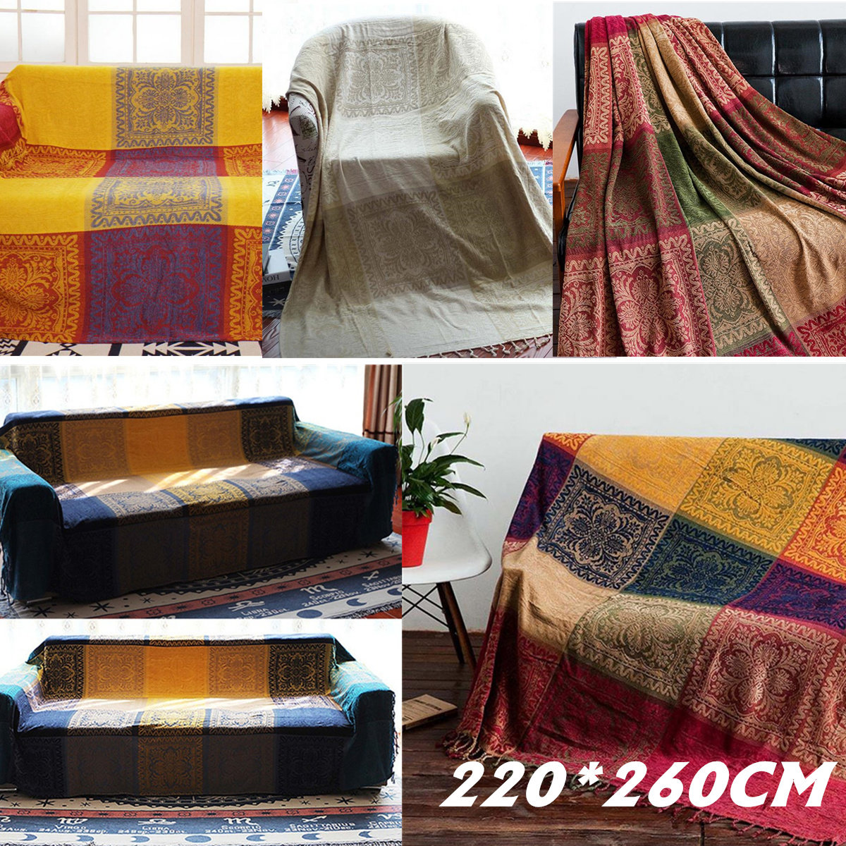 

102*87" Multi-purpose Sofa Cover Soft Blanket Carpet
