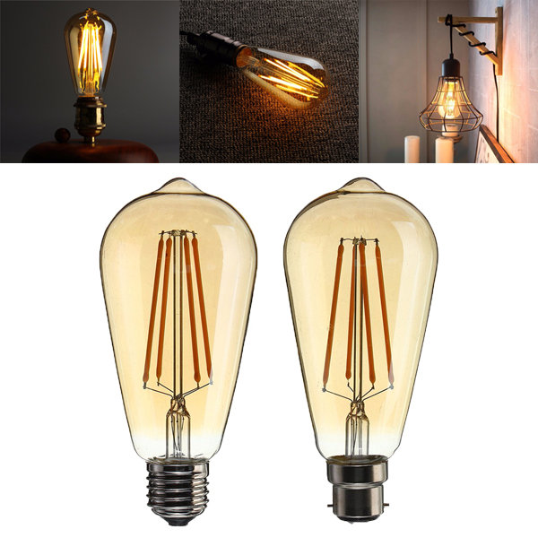

Vintage Dimmable LED 6W Squirrel Cage Edison Style Light Bulb B22/E27 Night Light Pendant Wall Lamp, White
