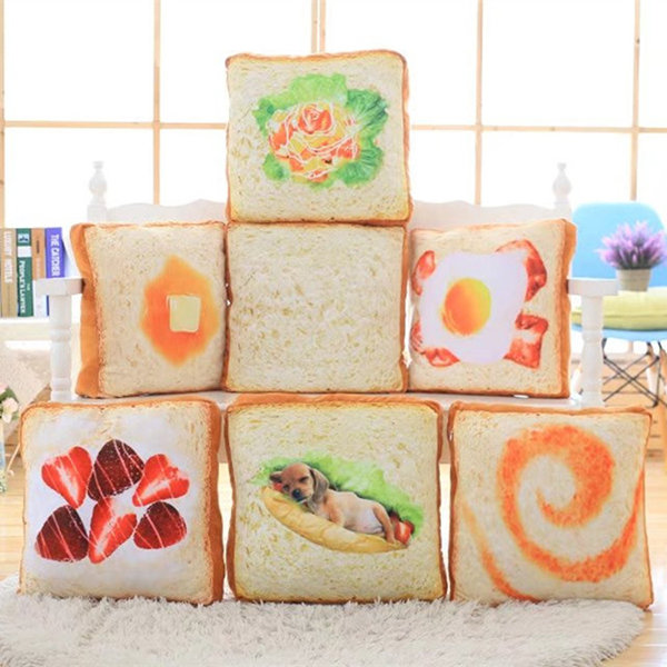 

40x40cm Create Simulates Toast Slices Bread Cushions Pet Mats Dog Cushions, White