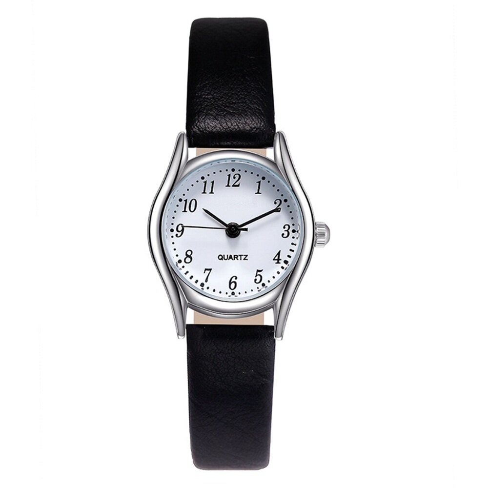 

Fashion Quartz Leather Wristwatch, White/black