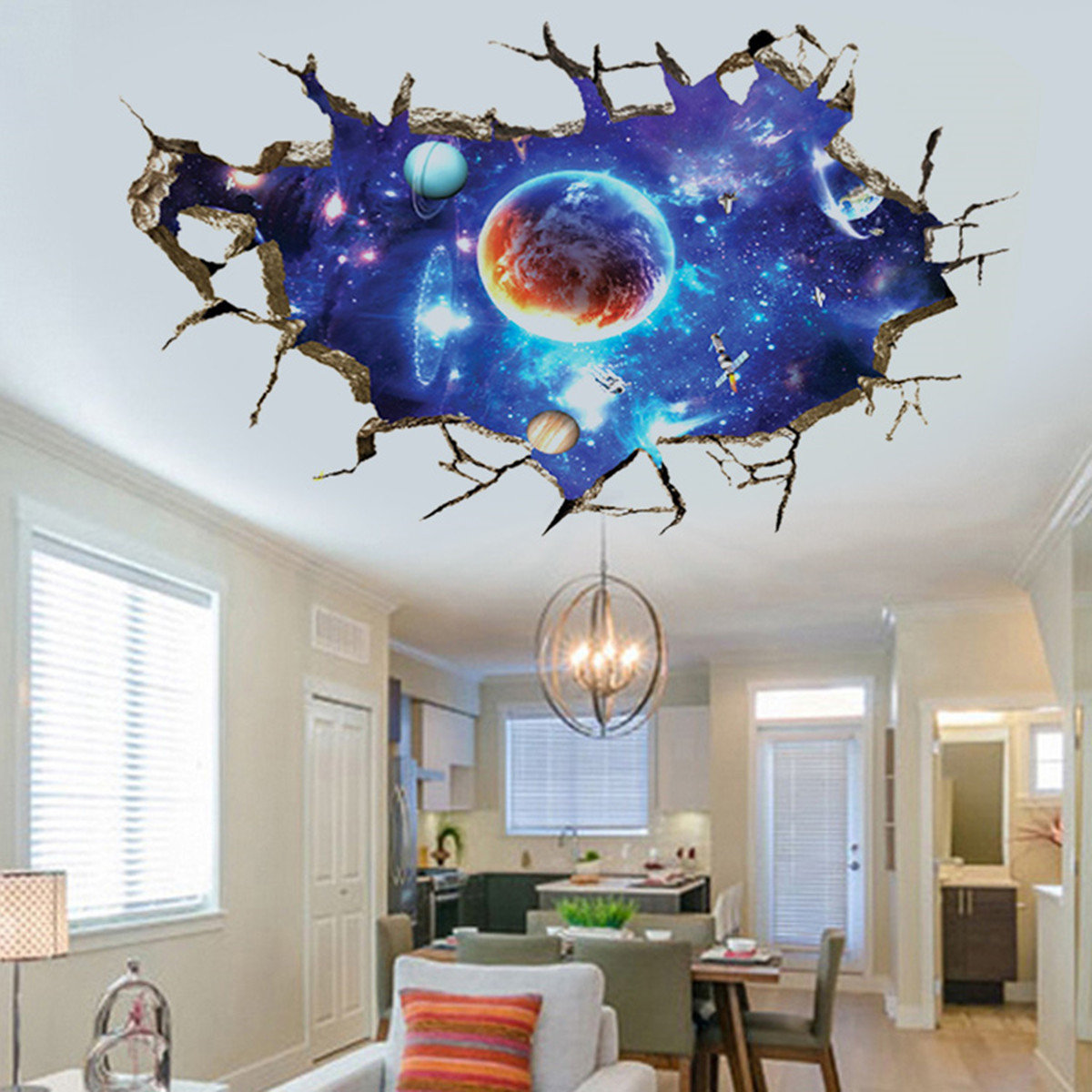 

3D Removable Outer Space Planet Wall Stickers Waterproof Home Decor
