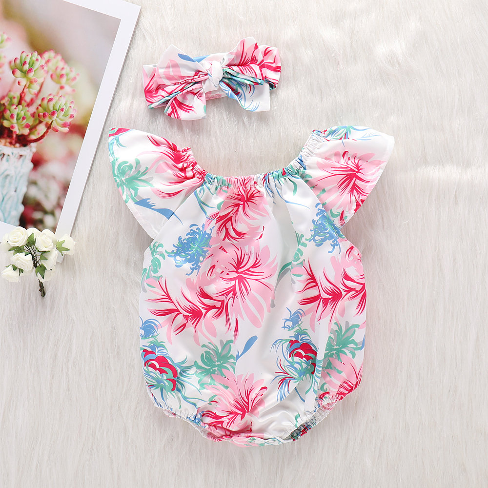 

Floral Baby Girls Romper For 0-24M, Pink