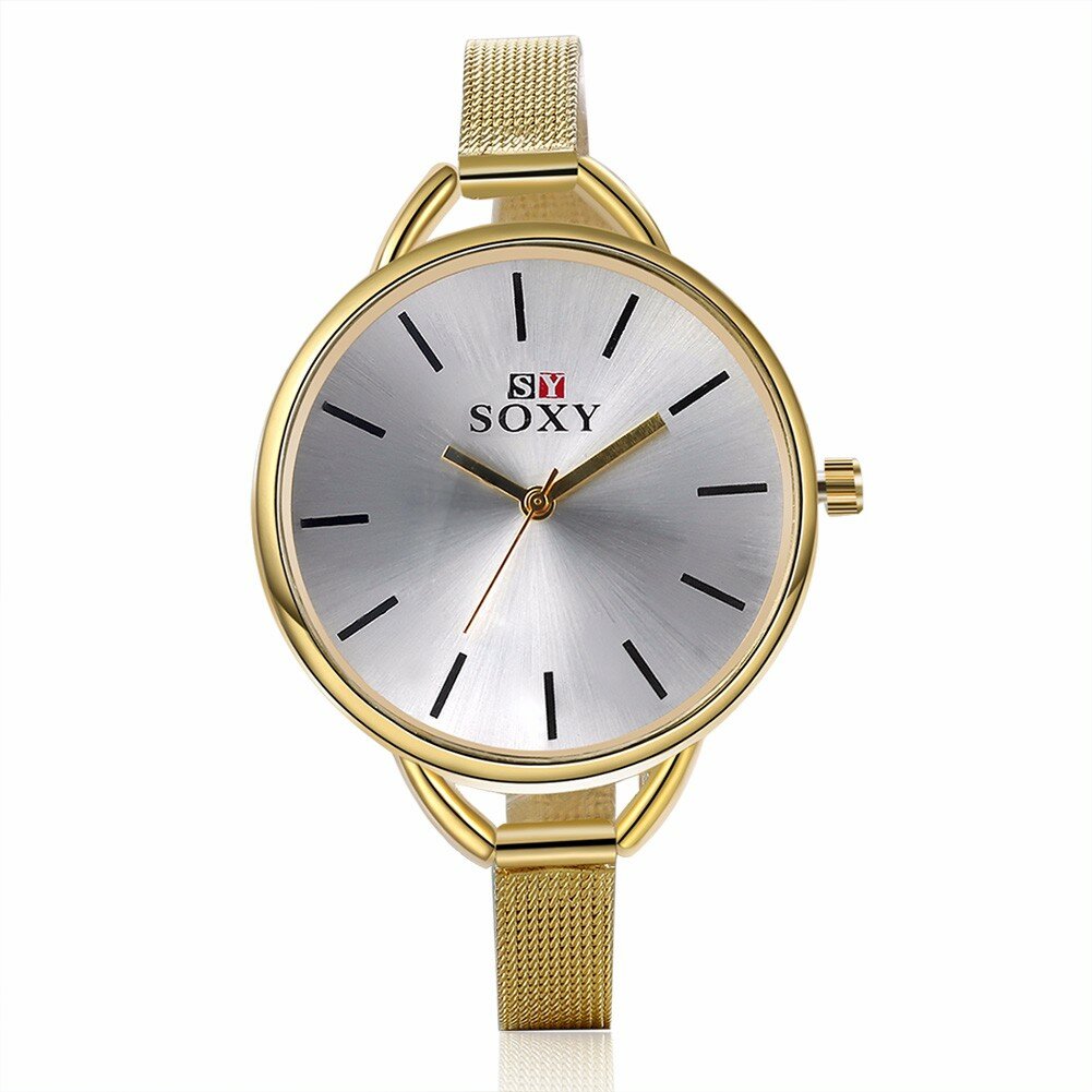 

SOXY Simple Watch Alloy Luxury Weaving Brand Women Watch, Gold