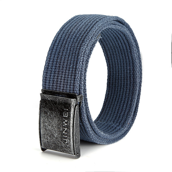 

140CM Men Women Canvas Alloy Smooth Buckle Belt Military Waistband Casual Outdoor Sport Pants Strip, Red coffee royal blue gray deep blue white khaki army green