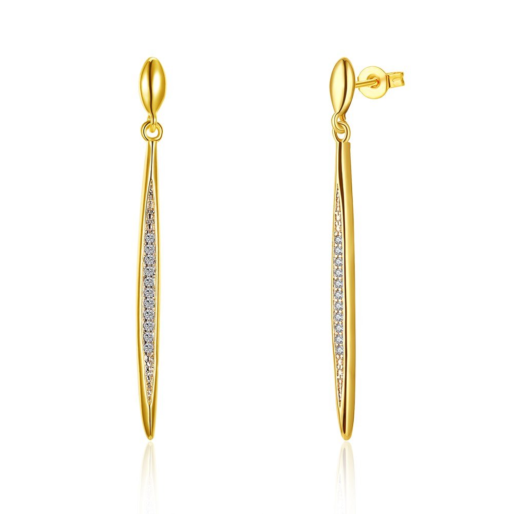 

Luxury Zircon Long Earrings, Rose gold gold