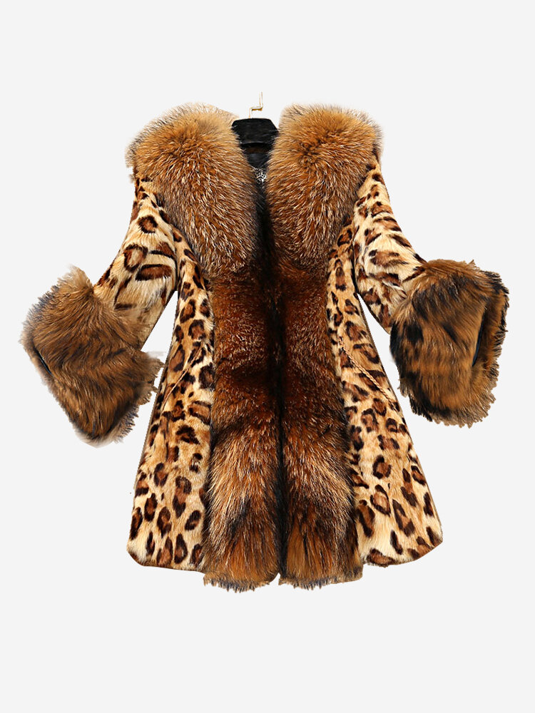 

Leopard Faux Fur Coats, As picture shows